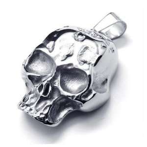 Mens 316L Stainless Steel Mad Skull Pendant Necklace 