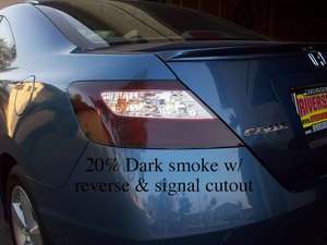 Civic coupe smoked tail light tint overlay W/ Reverse &Signal Cutout 