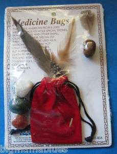 Red Medicine Bag Arrowhead Healing Crystal Shaman Reiki  