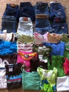 HUGE 28 Piece LOT GIRLS SPRING / SUMMER CLOTHES size 7/8 GUESS Old 