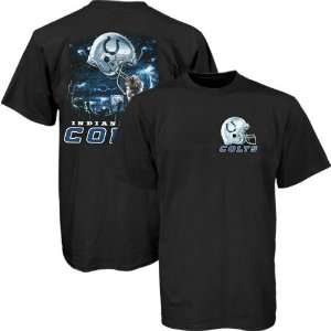  Indianapolis Colts Black Helmet To Sky Graphic T shirt 