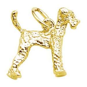    Rembrandt Charms Airedale Charm, Gold Plated Silver Jewelry