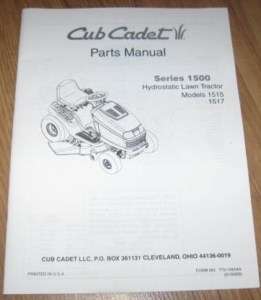 Cub Cadet Series 1500 1515 1517 Tractor Parts Manual  