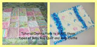 Baby Rag Quilt & Burp Cloth Pattern INSTRUCTIONS RQQ™  