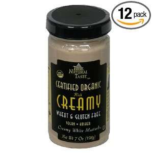   Organic Creamy White Mustard, Original, 7 Ounce Jars (Pack of 12