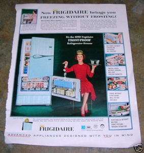 old 1959 FRIGIDAIRE refrigerator ad advertisement  
