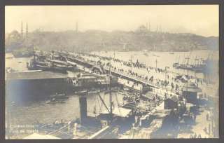 1920s RPPC~Galata Bridge Overview~Constantinople Turkey  