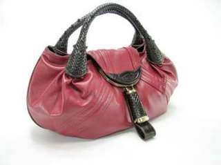 Red Two Tone Spy Purse Handbag Faux Leather Tote Bag  