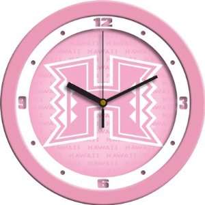  Hawaii Warriors UH NCAA 12In Pink Wall Clock: Sports 