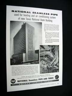 USS Steel Pipe Texas National Bank Building Houston Ad  