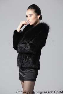 9171 new real raccoon collar rabbit fur 6 color jacket/coat/outwear 