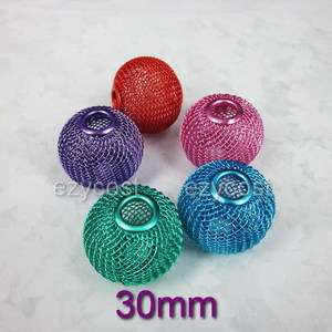   Craft Findings Spacer Mesh Beads Metal 30mm Mix Color E 1767  