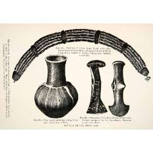   Clay Vessel Axes   Original In Text Wood Engraving