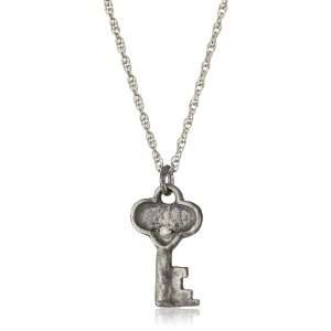Avindy Jewelry Silver Vintage Replica Peace Key With Diamond Necklace