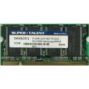 Super Talent Sodimm 512mb 64x8 Notebook Memory 8 Chip Pc3200 Ddr400 