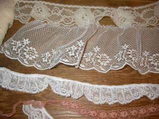Lot of Vintage Lace Trims Many Yards  