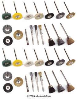 LOT OF 34 WIRE BRUSHES COMBO KIT FOR DREMEL ~WHoLESALE~  