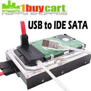 Brand New USB 2.0 to IDE SATA 5.25 S ATA/2.5/3.5 Adapter Cable fa 
