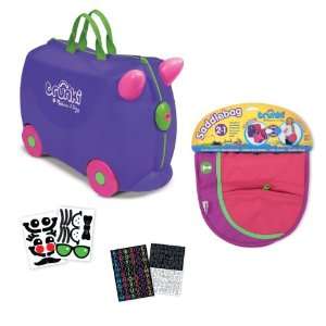   Carry On Kids Luggage   Iris Purple with Coordinating Saddle Bag and