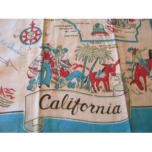   Vintage Reproduction California State Souvenir Towel