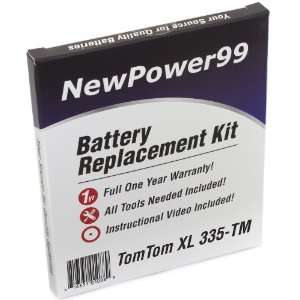  Battery Replacement Kit for TomTom XL 335 TM with 
