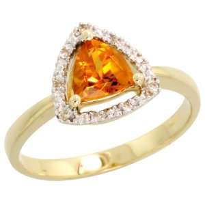 14k Gold Ladies Trillion Ring, w/ 0.04 Carat Brilliant Cut Diamonds 