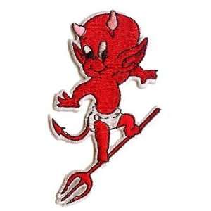 Hot Stuff Patch   Baby Devil Flying Embroidered Iron on Patch