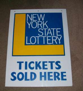   Oversized New York State Lottery Lotto Promo Advertising Sign  