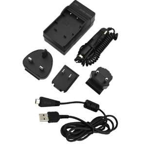  Camera Battery Wall Plug Charger (USA, Europe & UK) with in Car 