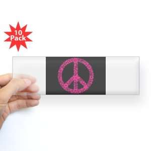   Sticker Clear (10 Pack) Flowered Peace Symbol PBB 