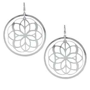  Sterling Essentials Sterling Silver Lotus Lace Earrings Jewelry
