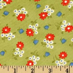   Happy Daisy Joanie Green Fabric By The Yard Arts, Crafts & Sewing