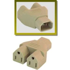  IEC PC to AC Socket Power Y Adapter Electronics