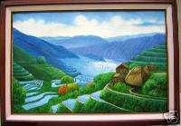 Rice Terraces 24x36 Art Philippines Oil Painting  