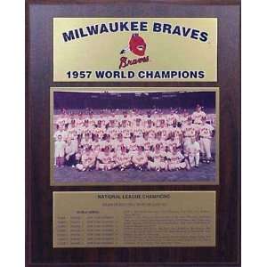  MLB Braves 1957 World Series Plaque: Sports & Outdoors