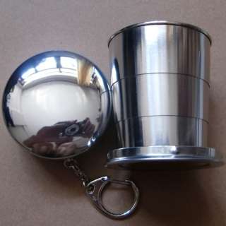 5OZ Stainless Steel Flask Three Folding Collapsible Cup  