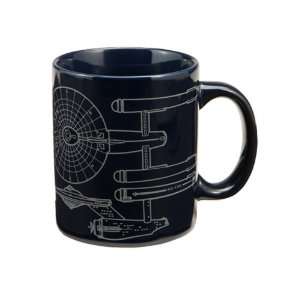 Vandor Star Trek Enterprise 12 Ounce Ceramic Mug, Black:  