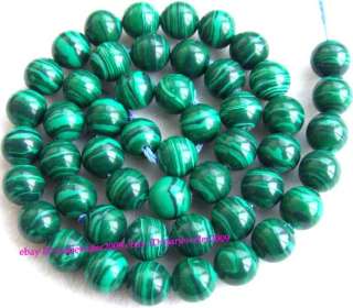 8mm Beautiful Green Malachite Round Loose Beads 15.5  