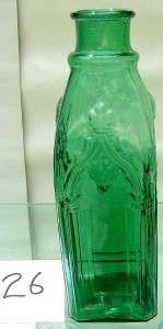 DARK EMERALD GREEN FOUR SIDED CATHEDRAL PICKLE, #26  