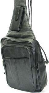 NEW Black LEATHER BACKPACK TRAVEL PURSE ORGANIZER  