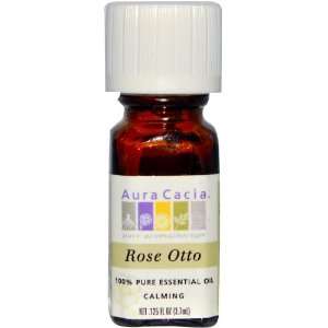Aura Cacia Rose Otto, Essential Oil, 1/8 oz. bottle