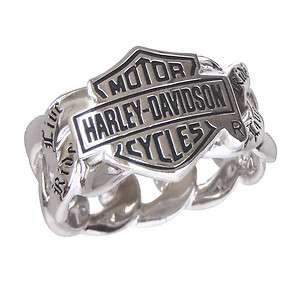 Harley Davidson Mens Silver Live To Ride Ring II   NEW  