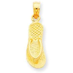  14k Gold Single Flip Flop Pendant: Jewelry
