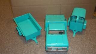   STRUCTO METAL CHEVY FLATBED TRUCK WITH TWO TRAILERS RARE!!!  