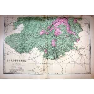    MAP 1884 SHROPSHIRE LUDLOW MUCH WENLOCK BRIDGENORTH