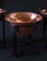 Large Hammered Copper Ice Bucket Basin Drink Cooler  