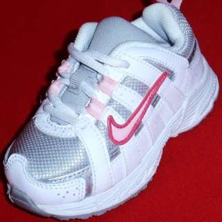 NEW Girls Toddlers NIKE ADVANTAGE RUNNER White/Pink Leather Sneakers 