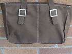 MARC FISHER LARGE CHOCOLATE BROWN PVC SHOPPER TOTE CARRIER PURSE 