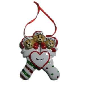   Family 3 Members Christmas Holiday Gift Expertly Handwritten Ornament