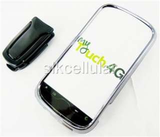 New Original OEM T Mobile MyTouch 4G/HD Chrome/Black Leather Case+Belt 